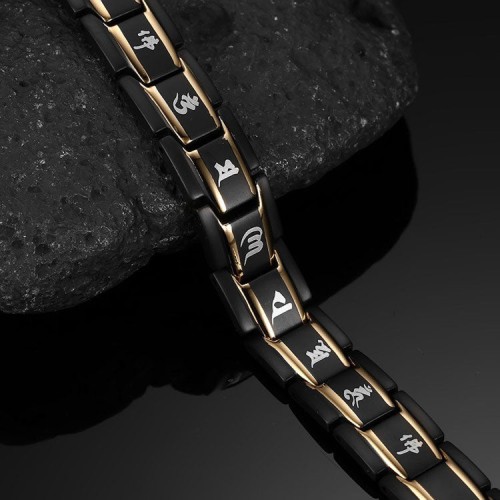 The Mani mantra enhances healing, while Germanium Titanium promotes energy protection