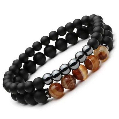 Agate and Hematite provide balancing and protective qualities, fostering stability
