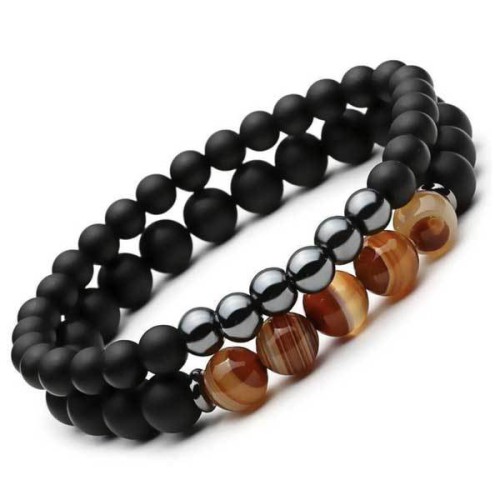 Agate and Hematite provide balancing and protective qualities, fostering stability Agate and Hematite provide balancing and protective qualities, fostering stability