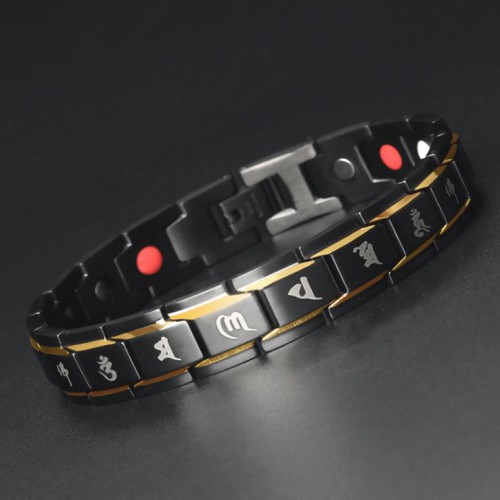 The Mani mantra enhances healing, while Germanium Titanium promotes energy protection