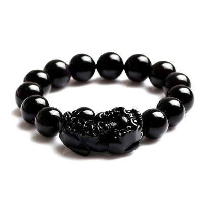 Black Obsidian shields against negativity, while Pixiu attracts wealth and success