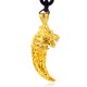 Lucky Golden Dragon Wolf Tooth Pendant Necklace - Courage & Opportunity Attraction
