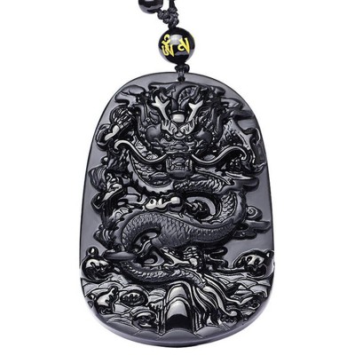 Obsidian Dragon Success Necklace - Career Breakthrough & Authority Ascension