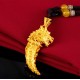Lucky Golden Dragon Wolf Tooth Pendant Necklace - Courage & Opportunity Attraction