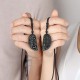 Dragon and Phoenix Obsidian Balancing Necklace - Love Union & Family Blessing Dragon and Phoenix Obsidian Balancing Necklace - Love Union & Family Blessing