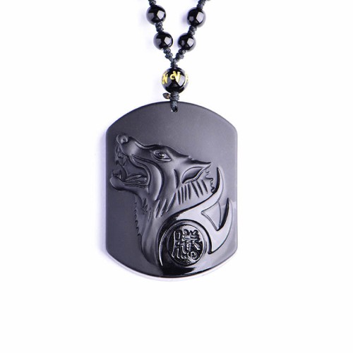 Black Obsidian Wolf Pendant Necklace - Leadership Power & Pack Loyalty Black Obsidian Wolf Pendant Necklace - Leadership Power & Pack Loyalty