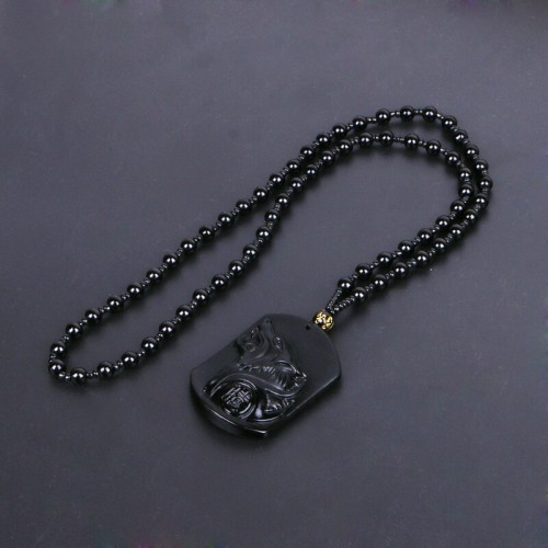 Black Obsidian Wolf Pendant Necklace - Leadership Power & Pack Loyalty Black Obsidian Wolf Pendant Necklace - Leadership Power & Pack Loyalty