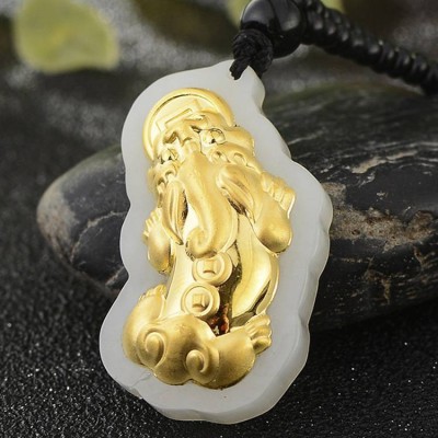 Golden Pixiu Hetian Jade Prosperity Necklace - Wealth Magnetism & Debt Blocking