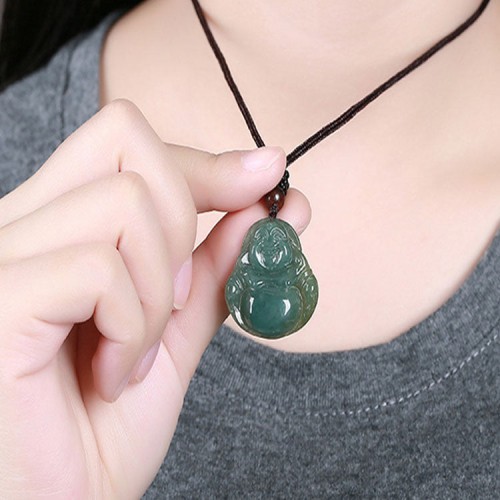 Jade Laughing Buddha Necklace - Joy Manifestation & Stress Relief Jade Laughing Buddha Necklace - Joy Manifestation & Stress Relief