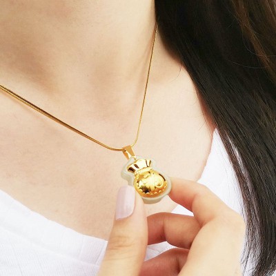 Lucky Wealth Bag Hetian Jade Pendant Necklace - Prosperity & Legacy