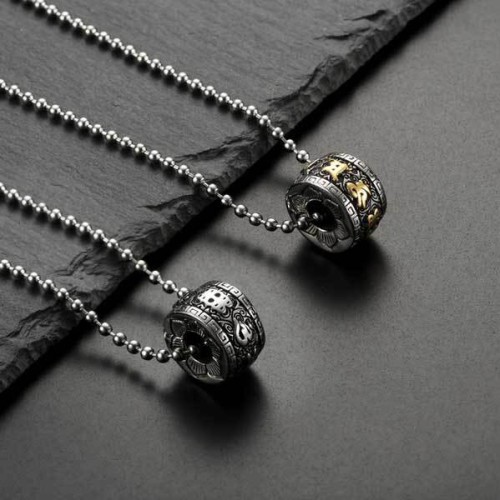 Tibetan Om Mani Padme Hum Lotus Pendant - Wisdom Enlightenment & Universal Compassion