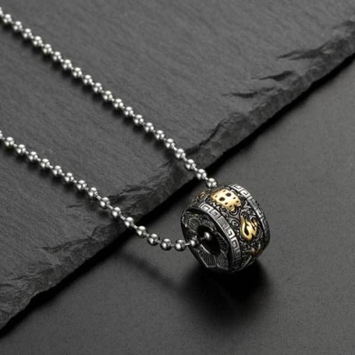 Tibetan Om Mani Padme Hum Lotus Pendant - Wisdom Enlightenment & Universal Compassion