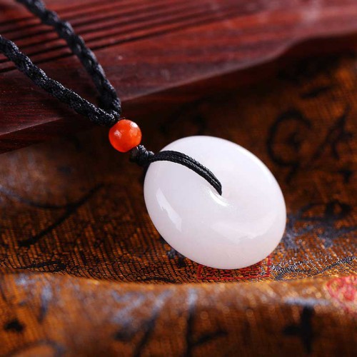Natural White Jade Purity Necklace - Spiritual Clarity & Moral Integrity Natural White Jade Purity Necklace - Spiritual Clarity & Moral Integrity