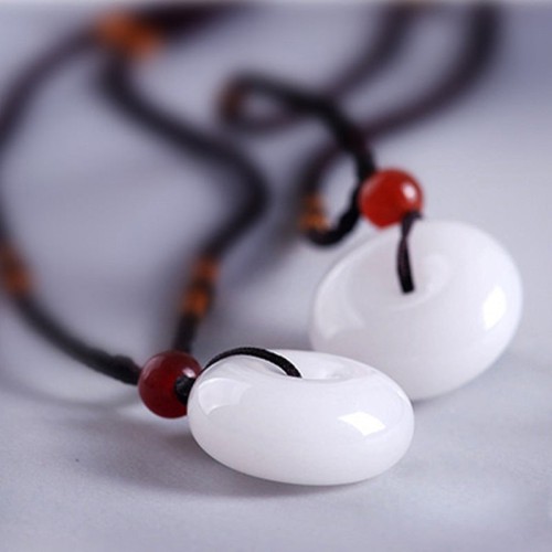 Natural White Jade Purity Necklace - Spiritual Clarity & Moral Integrity Natural White Jade Purity Necklace - Spiritual Clarity & Moral Integrity