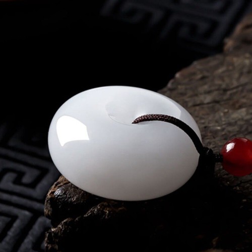 Natural White Jade Purity Necklace - Spiritual Clarity & Moral Integrity Natural White Jade Purity Necklace - Spiritual Clarity & Moral Integrity