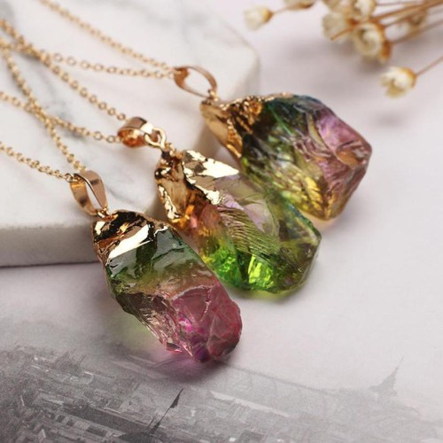 Watermelon Tourmaline Necklace - Emotional Healing & Heart Chakra Activation Watermelon Tourmaline Necklace - Emotional Healing & Heart Chakra Activation
