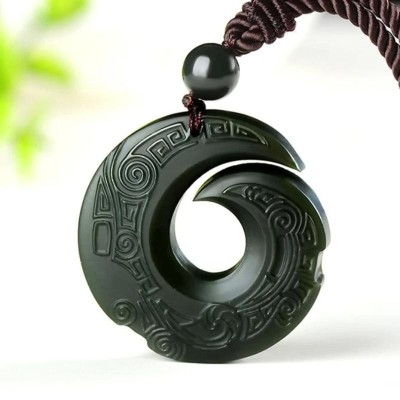 Hetian Jade Lucky Pendant Necklace - Fortune Accumulation & Noble Support