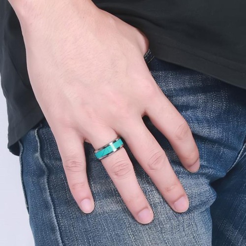 Natural Turquoise Tungsten Ring Natural Turquoise Tungsten Ring