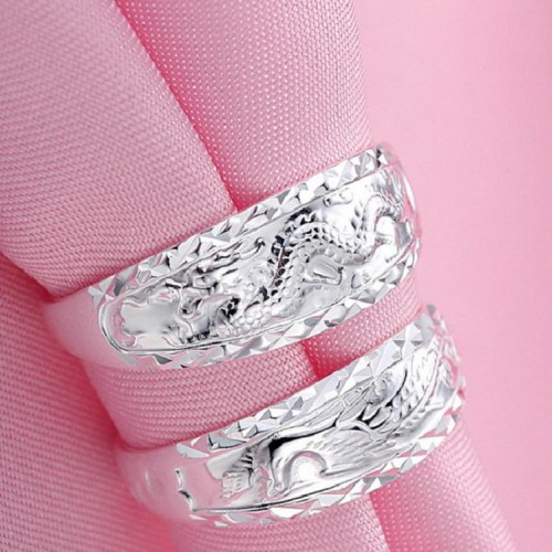 Silver Dragon Phoenix Couple Ring Silver Dragon Phoenix Couple Ring