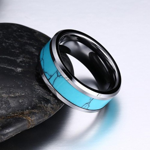 Natural Turquoise Tungsten Ring Natural Turquoise Tungsten Ring