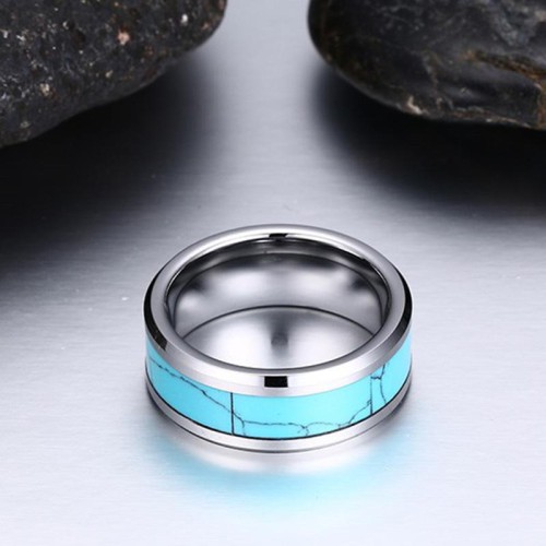 Natural Turquoise Tungsten Ring Natural Turquoise Tungsten Ring