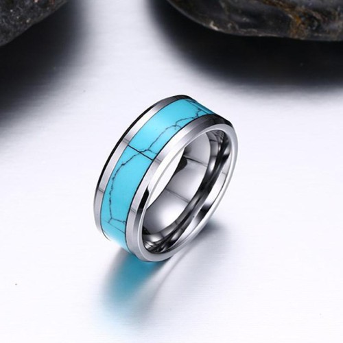 Natural Turquoise Tungsten Ring Natural Turquoise Tungsten Ring