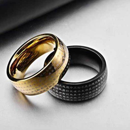 Heart Sutra Titanium Steel Ring Heart Sutra Titanium Steel Ring