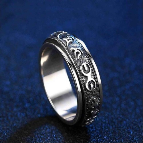 Tibetan Mani Mantra Wheel of Life Ring Tibetan Mani Mantra Wheel of Life Ring