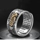 Mantra Engraved Pixiu Feng Shui Ring for Wealth and Protection