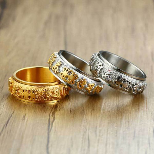 ROTATING Om Mani Padme Hum Mantra Tibetan Ring ROTATING Om Mani Padme Hum Mantra Tibetan Ring