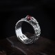 Red Garnet Stone Mantra Ring Red Garnet Stone Mantra Ring
