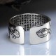 Buddhist Ring with Lotus and Heart Sutra