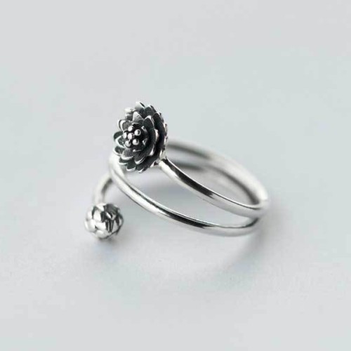Silver Triple Wrap Lotus Ring Silver Triple Wrap Lotus Ring