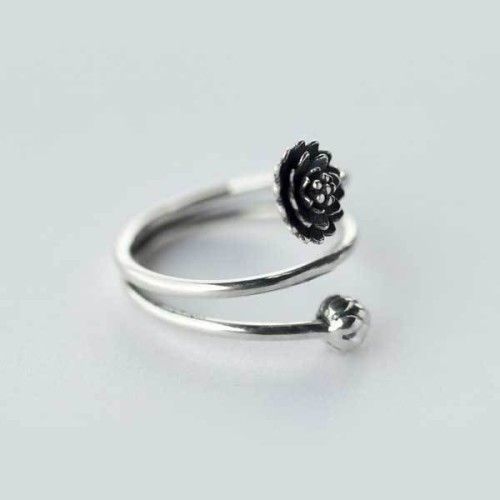Silver Triple Wrap Lotus Ring Silver Triple Wrap Lotus Ring