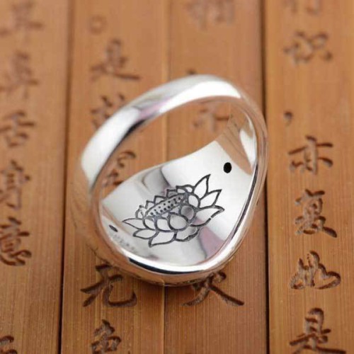 Om Mani Padme Hum Lotus Mantra Ring – Silver, Gold Om Mani Padme Hum Lotus Mantra Ring – Silver, Gold