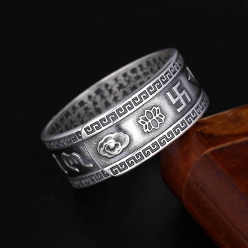 Mantra Engraved Pixiu Feng Shui Ring for Wealth and Protection Mantra Engraved Pixiu Feng Shui Ring for Wealth and Protection