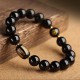 Black Obsidian Heart Sutra Buddha Bead Bracelet Black Obsidian Heart Sutra Buddha Bead Bracelet