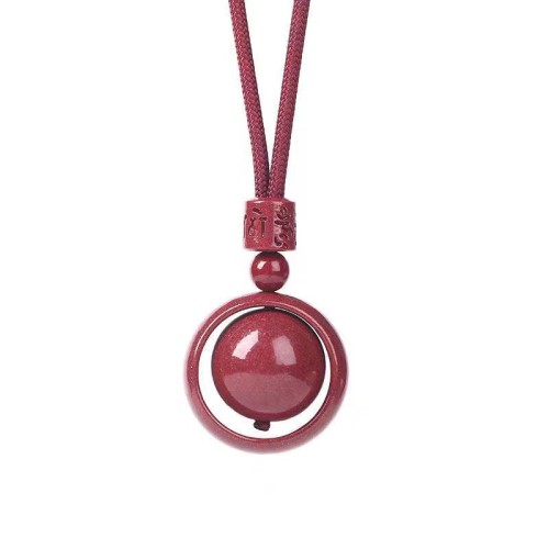 Cinnabar Fortune Turning Pendant Necklace Cinnabar Fortune Turning Pendant Necklace