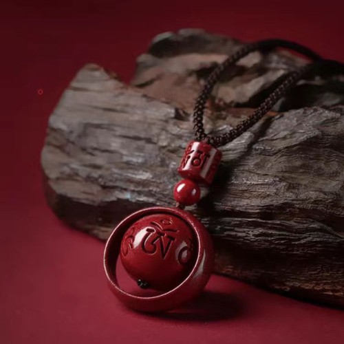 Cinnabar Fortune Turning Pendant Necklace Cinnabar Fortune Turning Pendant Necklace
