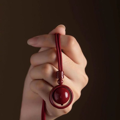 Cinnabar Fortune Turning Pendant Necklace Cinnabar Fortune Turning Pendant Necklace