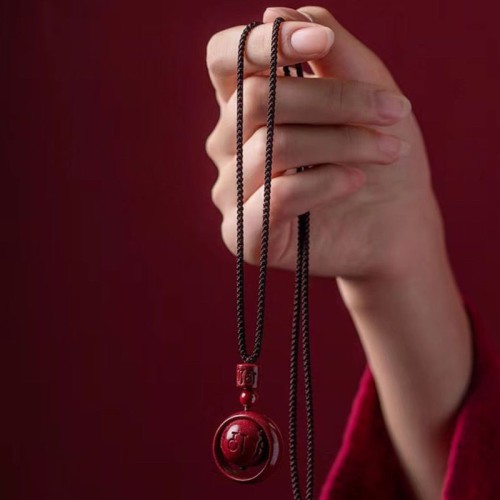 Cinnabar Fortune Turning Pendant Necklace Cinnabar Fortune Turning Pendant Necklace
