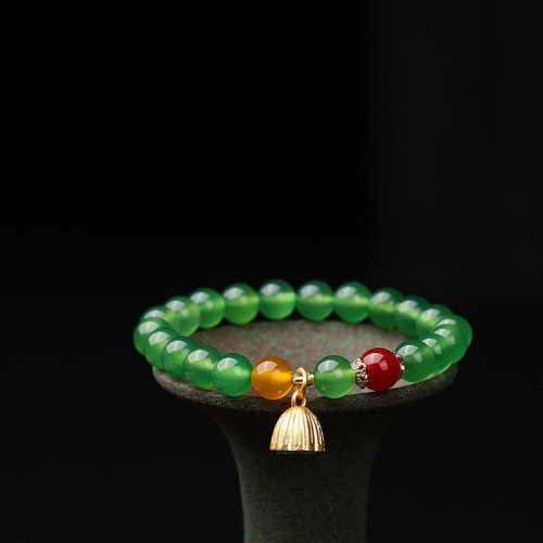 Natural Red Agate Lotus Pod Bracelet Natural Red Agate Lotus Pod Bracelet
