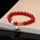 Natural Red Agate Lotus Pod Bracelet Natural Red Agate Lotus Pod Bracelet