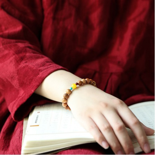 Peach Wood Lucky Red Sandalwood Amber Feng Shui Bead Bracelet Peach Wood Lucky Red Sandalwood Amber Feng Shui Bead Bracelet