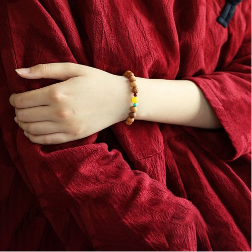 Peach Wood Lucky Red Sandalwood Amber Feng Shui Bead Bracelet Peach Wood Lucky Red Sandalwood Amber Feng Shui Bead Bracelet
