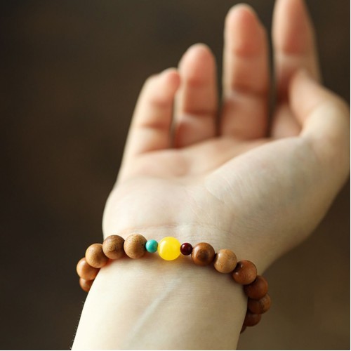 Peach Wood Lucky Red Sandalwood Amber Feng Shui Bead Bracelet Peach Wood Lucky Red Sandalwood Amber Feng Shui Bead Bracelet