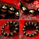 Six-Word Mantra Natural Obsidian Prayer Bead Bracelet Six-Word Mantra Natural Obsidian Prayer Bead Bracelet