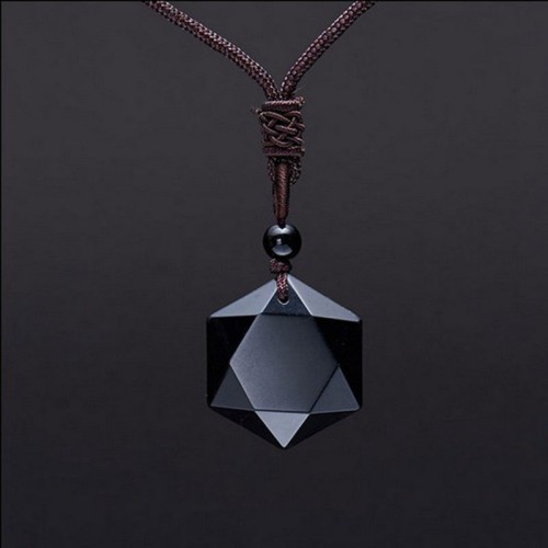 Six-Pointed Star Black Obsidian Protection Necklace - Evil Shield & Cosmic Harmony Six-Pointed Star Black Obsidian Protection Necklace - Evil Shield & Cosmic Harmony