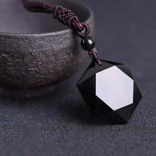 Six-Pointed Star Black Obsidian Protection Necklace - Evil Shield & Cosmic Harmony Six-Pointed Star Black Obsidian Protection Necklace - Evil Shield & Cosmic Harmony