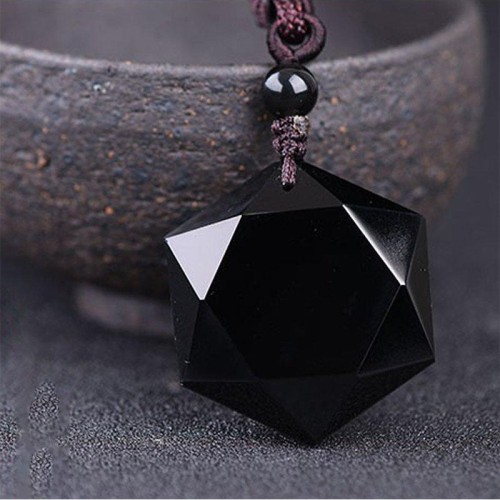 Six-Pointed Star Black Obsidian Protection Necklace - Evil Shield & Cosmic Harmony Six-Pointed Star Black Obsidian Protection Necklace - Evil Shield & Cosmic Harmony